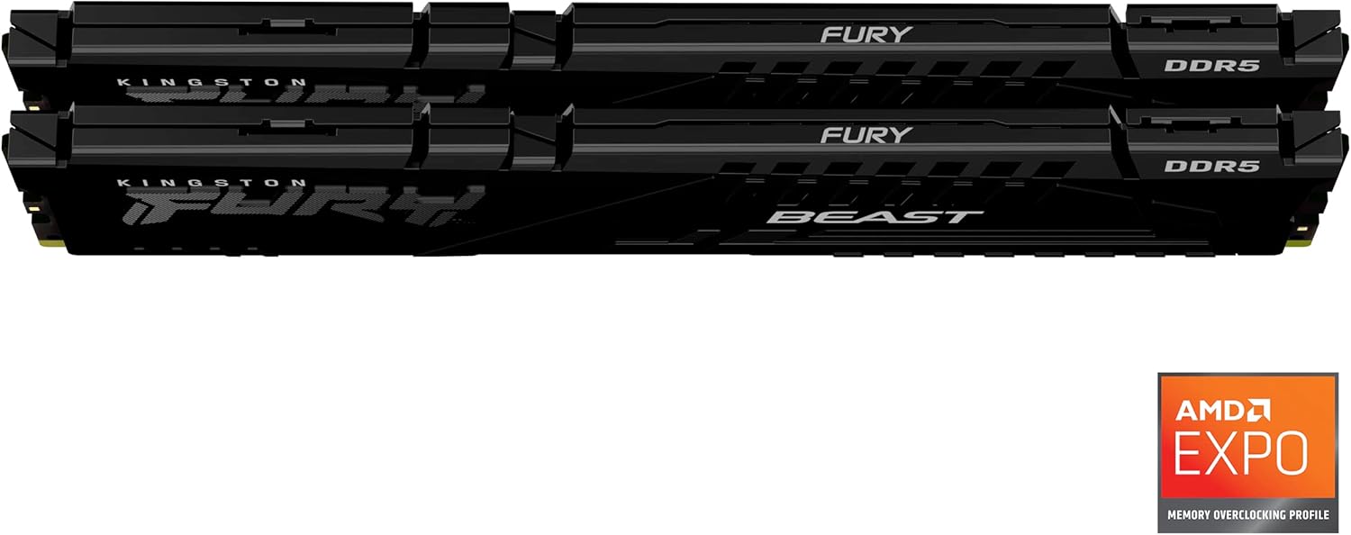 Kingston Fury Beast 32Go (2x16Go) DDR5 6000MHz - Mémoire PC Kingston sur grosbill.com - 1