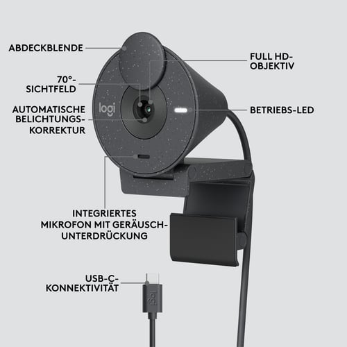 Logitech BRIO 300 - Webcam - grosbill.com - 2