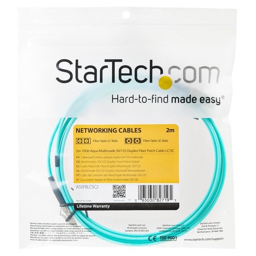 2m 10 Gb Aqua Fiber Patch Cable LC/LC - Achat / Vente sur grosbill.com - 3