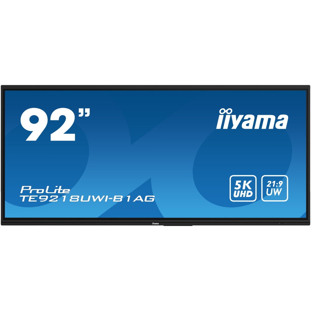 Iiyama ProLite TE9218UWI-B1AG - 92" Tactile 5K 21:9 USB-C RJ45 Wifi Android (TE9218UWI-B1AG) - Achat / Vente Affichage collaboratif sur grosbill.com - 0