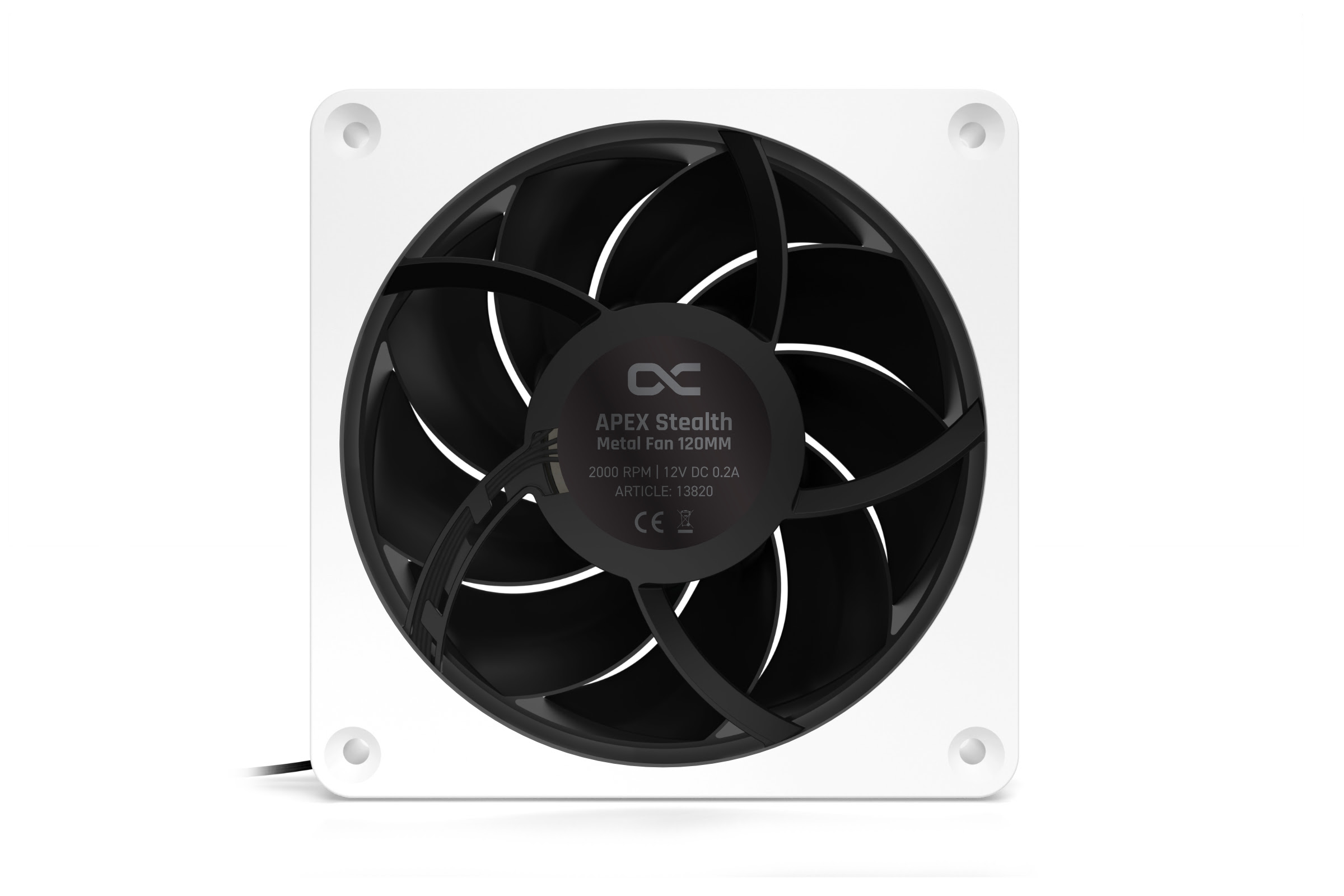 Alphacool Apex Stealth Metal 120mm- 2000rpm Blanc Pack de 3 - Ventilateur boîtier - 1