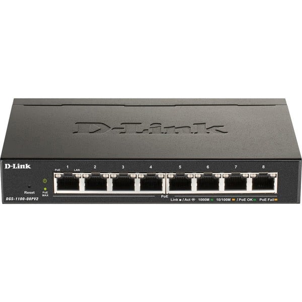 Switch D-Link 8 Ports PoE+ Gigabit - DGS-1100-08PV2  - grosbill.com - 0