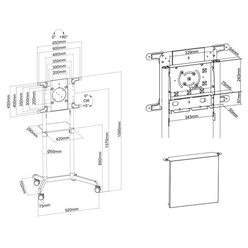 NewStar Mobile Flat Screen Floor Stand - Achat / Vente sur grosbill.com - 15