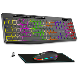 Pack Clavier/Souris Advance R-TYPE Combo - Sans fil Batterie RGB 10 touches multimédia IPX4 résiste aux éclaboussures Grosbill