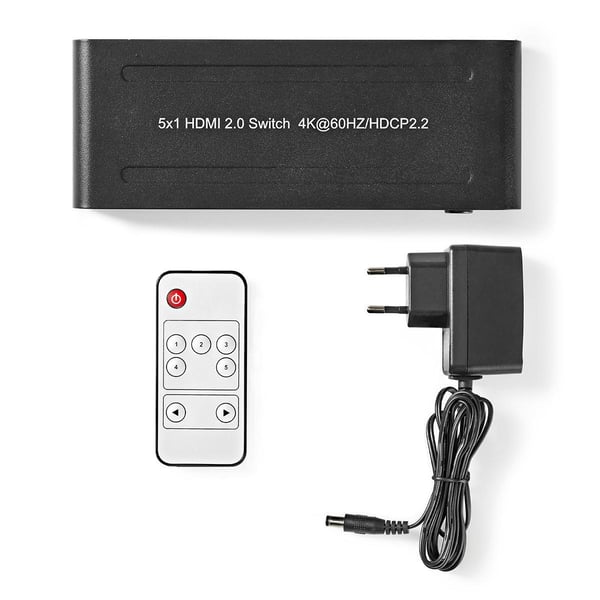 Switch HDMI 5 Ports - 4K 60Hz  - Commutateur Nedis - grosbill.com - 4