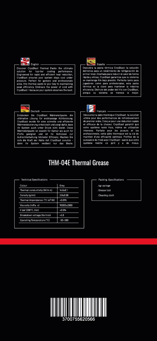 Thermal Paste CRYOBLAST Extreme 4gr - M.RED THM-04E - grosbill.com - 1