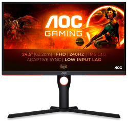 image produit AOC 25G3ZM/BK - 24.5" FHD 240Hz Grosbill