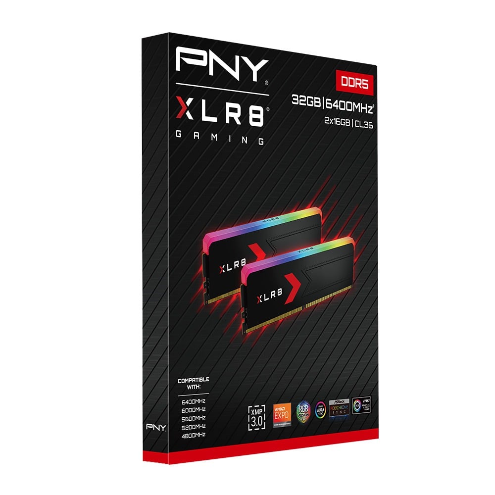 PNY XLR8 RGB 32Go (2x16Go) DDR5 6400MHz - Mémoire PC PNY sur grosbill.com - 0