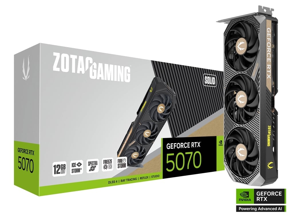 ZOTAC GeForce RTX 5070 SOLID 12GB GDDR7  - Carte graphique ZOTAC - 0