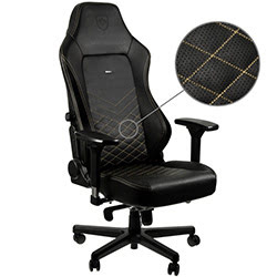 image produit NobleChairs HERO - Noir/Or/Simili Cuir/4D Grosbill