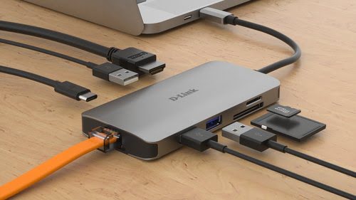 8 Ports - USB-C vers HDMI/Eth/USB/USB-C/microSD/SD - D-Link - 4