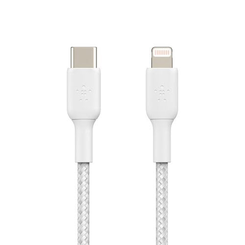 Lightning to USB-C Cable Braid 1M White - Achat / Vente sur grosbill.com - 3