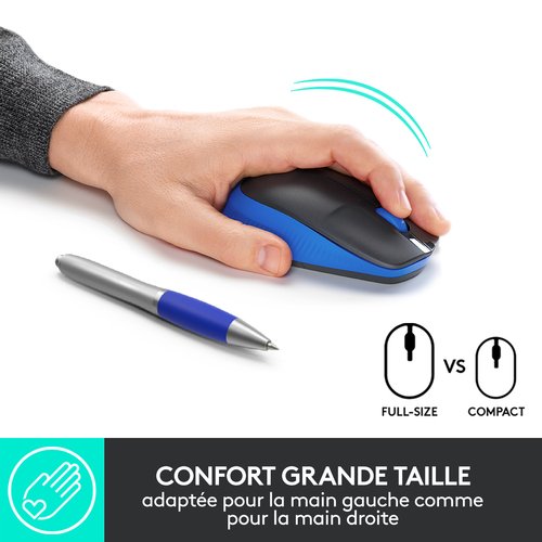 M190 Full-size wireless mouse - BLUE - Achat / Vente sur grosbill.com - 4