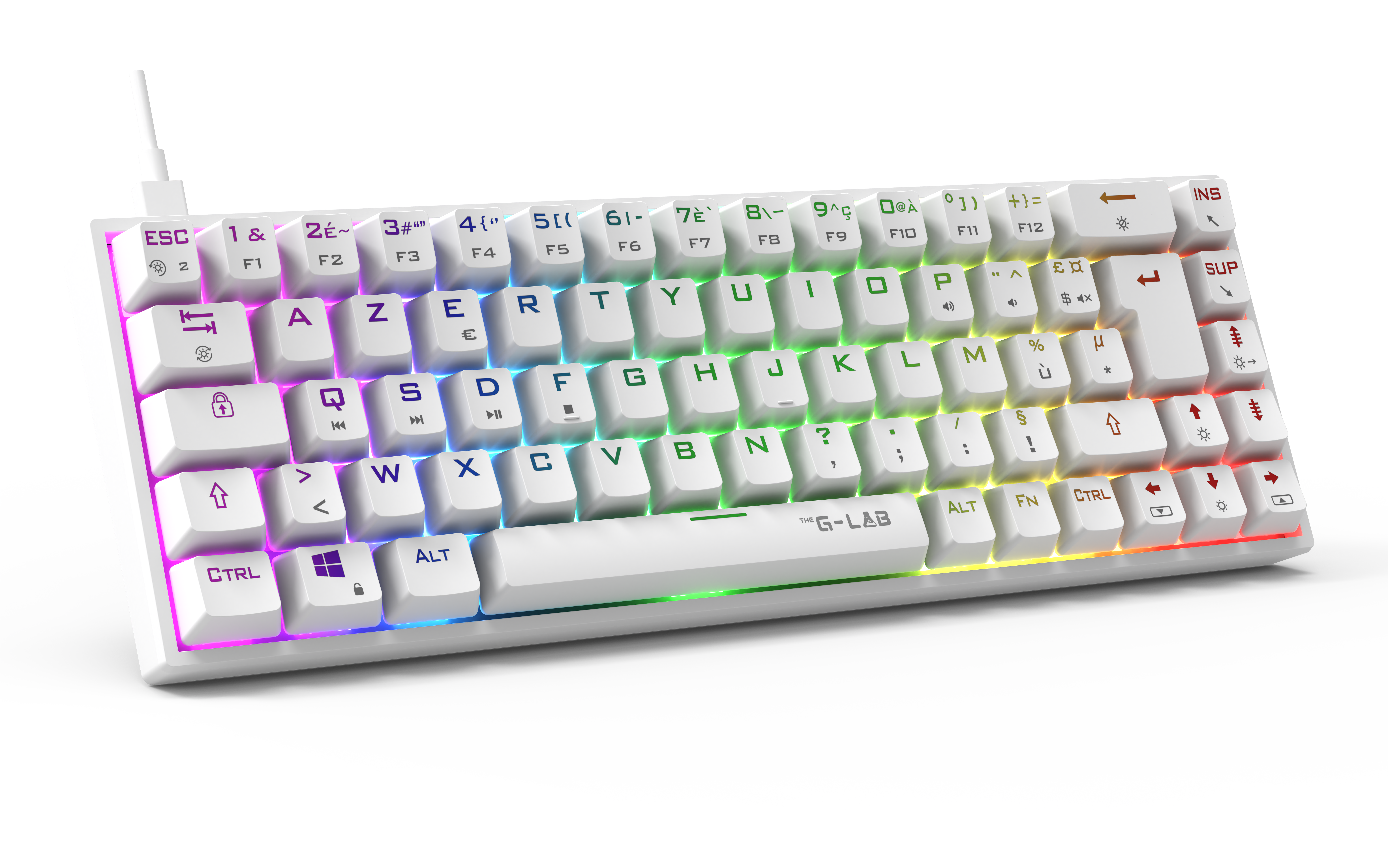 The G-LAB Keyz Titanium 65% RGB/Filaire/Blanc - Clavier PC - 1