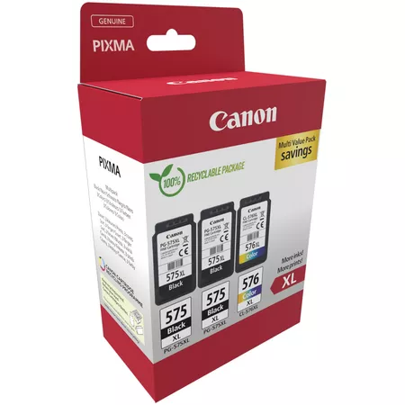 Pack de 3 cartouches - PG-575XLx2/CL-576XL pour imprimante Jet d'encre Canon - 0