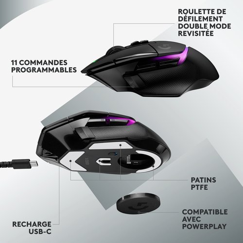 Logitech G502 X PLUS BLACK LIGHTFORCE - Souris PC Logitech - 14