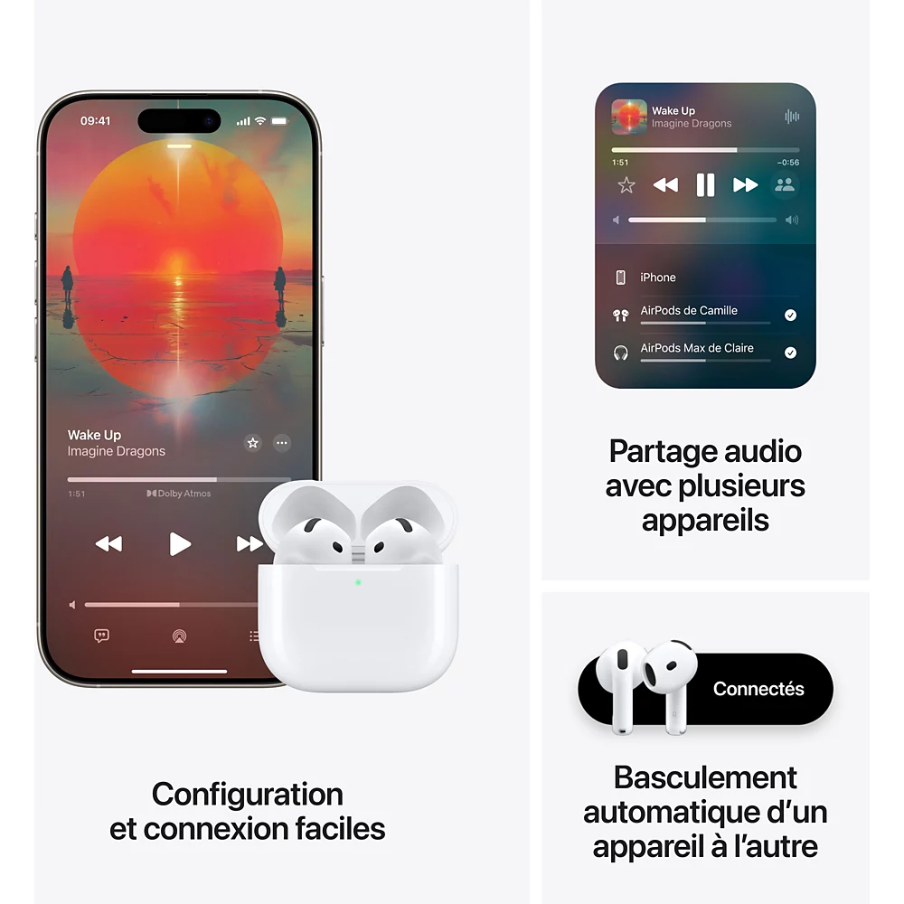 Ecouteur AirPods 4 - Accessoire téléphonie Apple - grosbill.com - 6