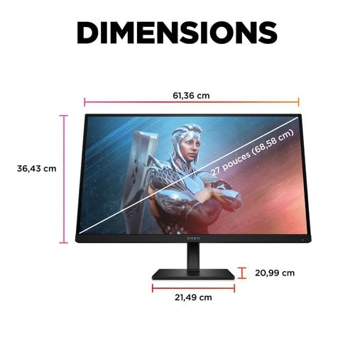 OMEN 27 FHD 165Hz Gaming Mon EMEA-INTL E - Achat / Vente sur grosbill.com - 17