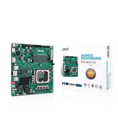 ASUS PRO H610T D4-CSM LGA1700 DDR4 1xHDMI 2.1 1xDP 1xPCIe 2xM.2 2xSATA 4xUSB Thin Mini ITX MB - Achat / Vente sur grosbill.com - 2