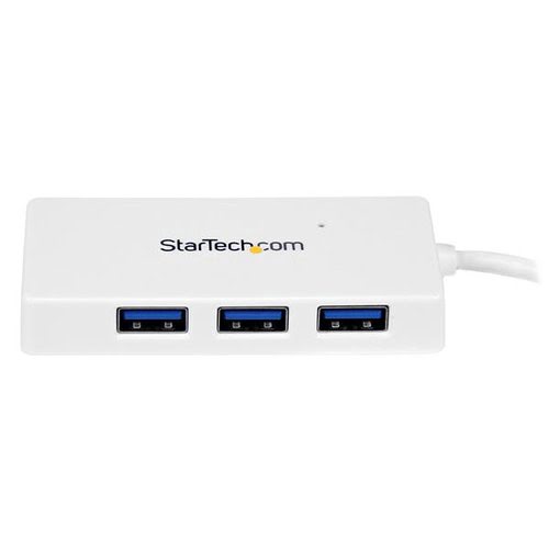 Portable 4 Port Mini USB 3.0 Hub - White - Achat / Vente sur grosbill.com - 2