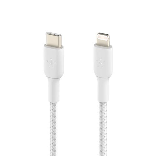 Lightning to USB-C Cable Braid 2M White - Achat / Vente sur grosbill.com - 2