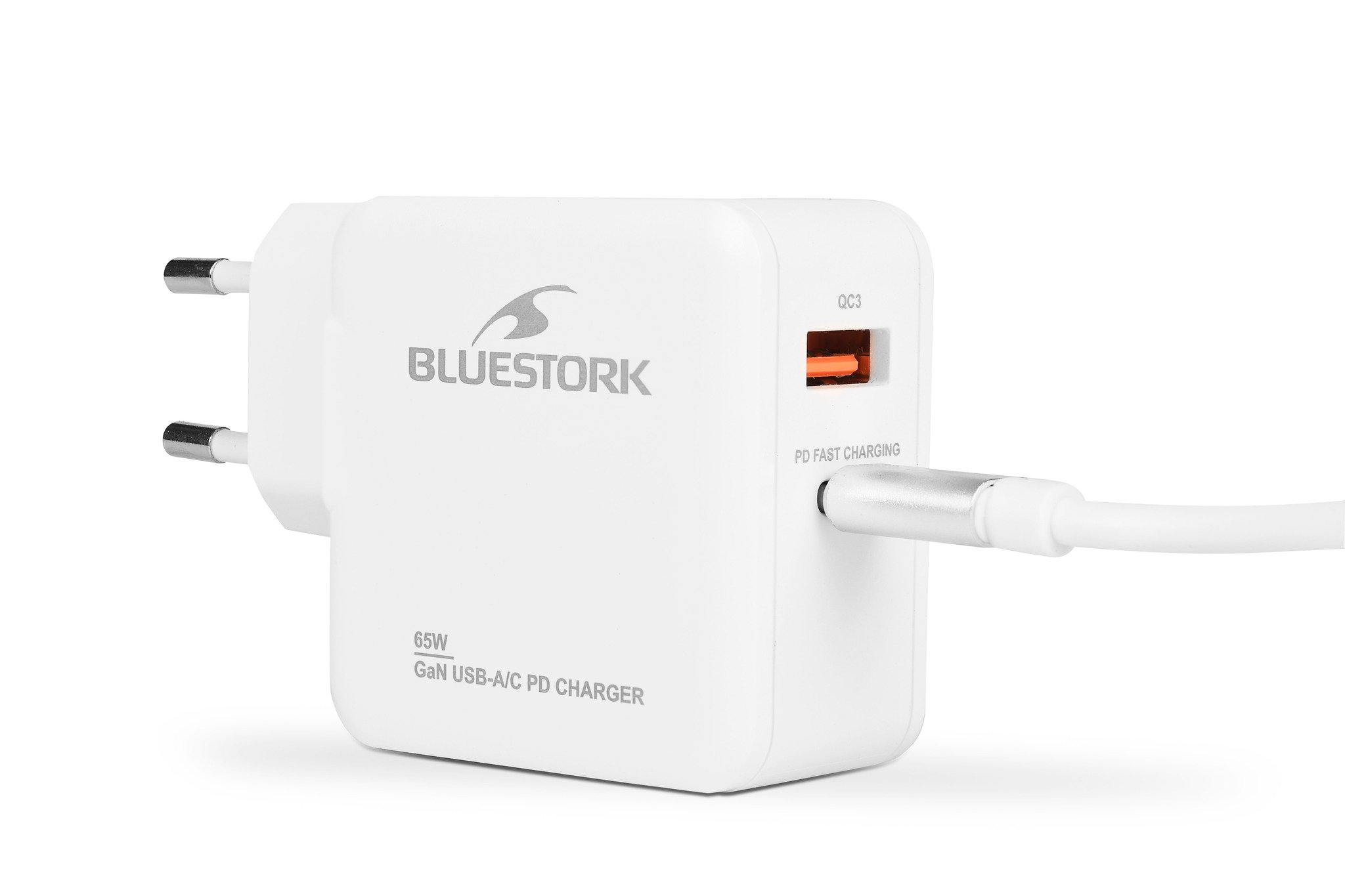 GAN TECH 65W - USB-C/A - Blanc - Accessoire PC portable Bluestork - 1