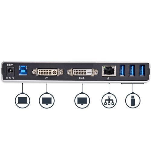 DVI Dual-Monitor Laptop Docking Station - Achat / Vente sur grosbill.com - 3