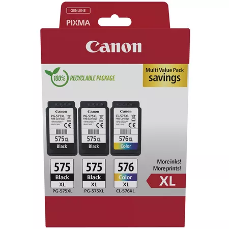 Pack de 3 cartouches - PG-575XLx2/CL-576XL pour imprimante Jet d'encre Canon - 1