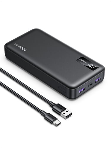 Batterie externe USB-C+2 USB-A/20000mAh/20W/Noir - Connectique PC/Téléphonie  - 4