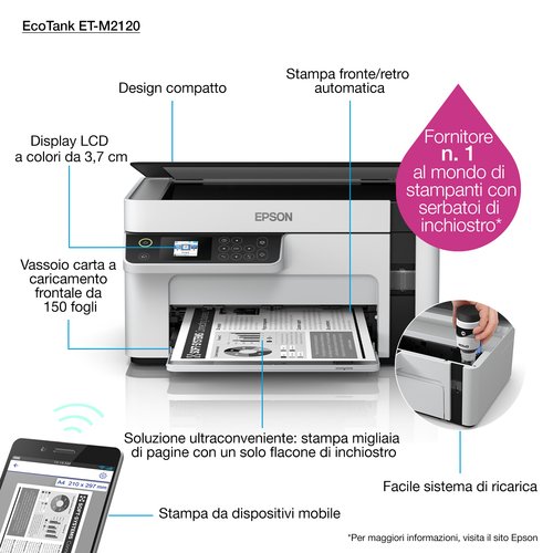 Imprimante multifonction Epson EcoTank ET-M2120 - grosbill.com - 42