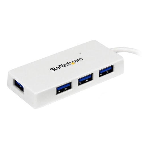 Portable 4 Port Mini USB 3.0 Hub - White - Achat / Vente sur grosbill.com - 1