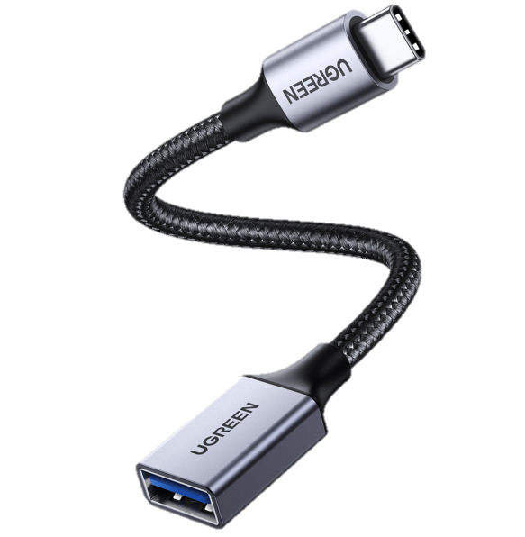 Câble UBS-C vers USB 3.0 OTG/Tressé/10cm/Noir - Connectique PC/Téléphonie  - 0