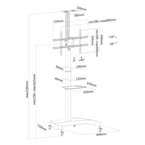 NewStar Mobile Flat Screen Floor Stand - Achat / Vente sur grosbill.com - 2