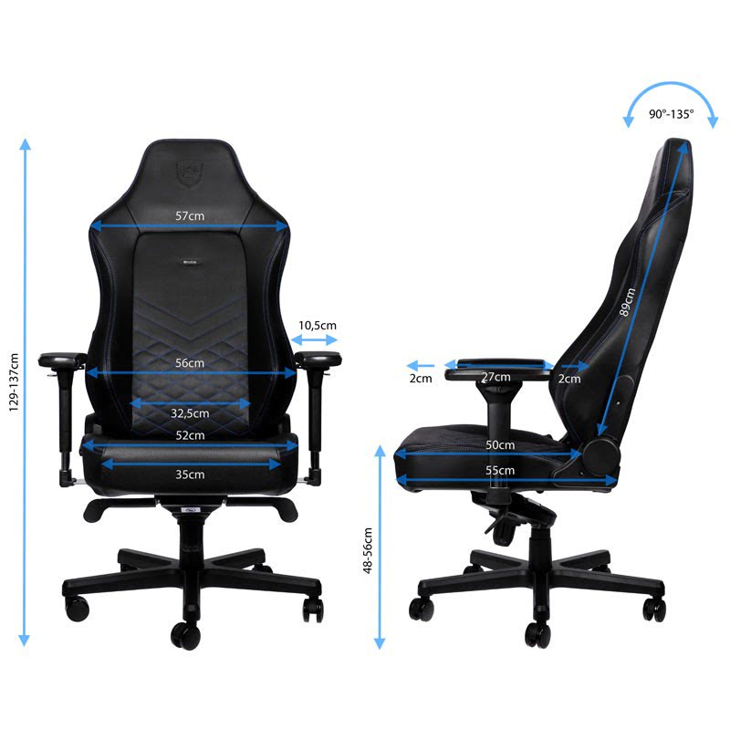 NobleChairs HERO Noir/Bleu - Siège PC Gamer - grosbill.com - 4