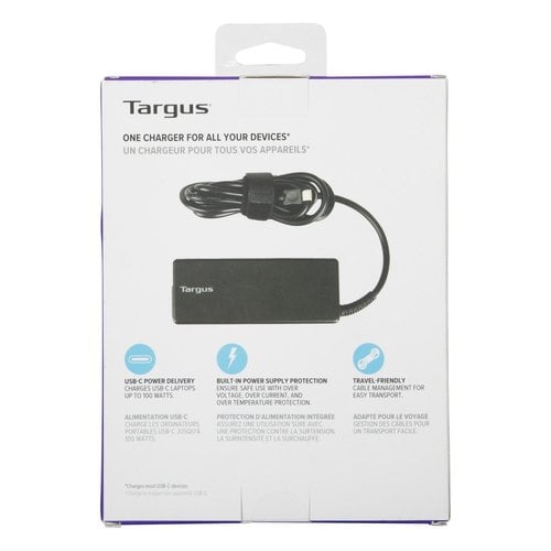 Targus USB-C 100W PD Charger Black - Achat / Vente sur grosbill.com - 8