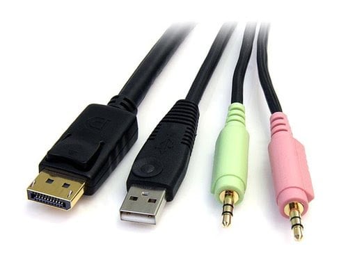 4-in-1 USB DisplayPort KVM Switch Cable - Achat / Vente sur grosbill.com - 1