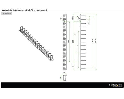 Cable Organizer 6ft Vertical D-Ring - Achat / Vente sur grosbill.com - 8