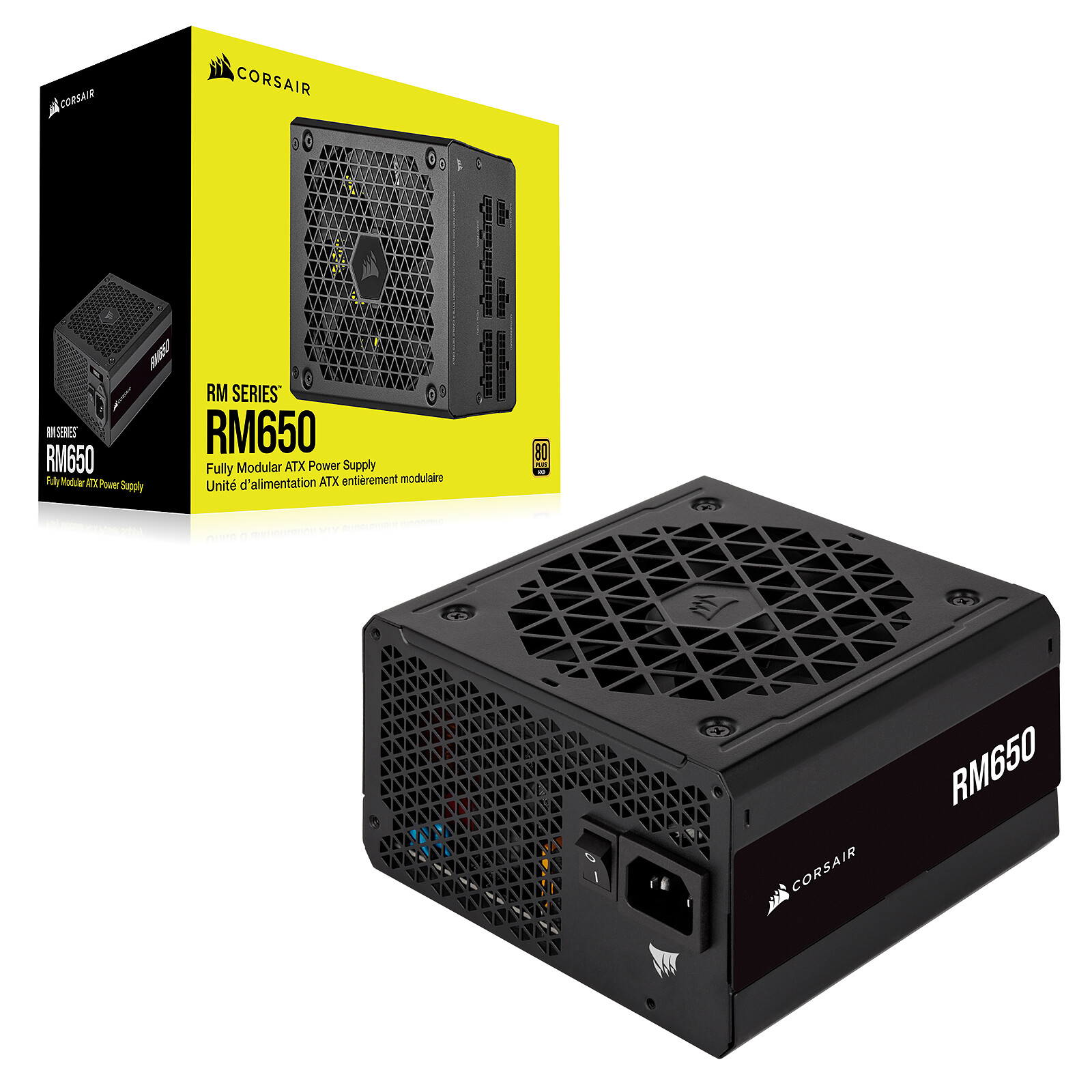 Alimentation Corsair ATX 650W - RM650e Gold - FMod./ATX 3.1 / PCIE5.1 Grosbill