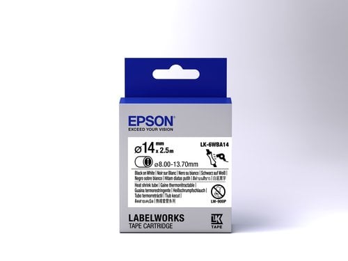 Epson TAPE - LK-6WBA14 HST BLK-/WHT D - Achat / Vente Consommable imprimante sur grosbill.com - 1