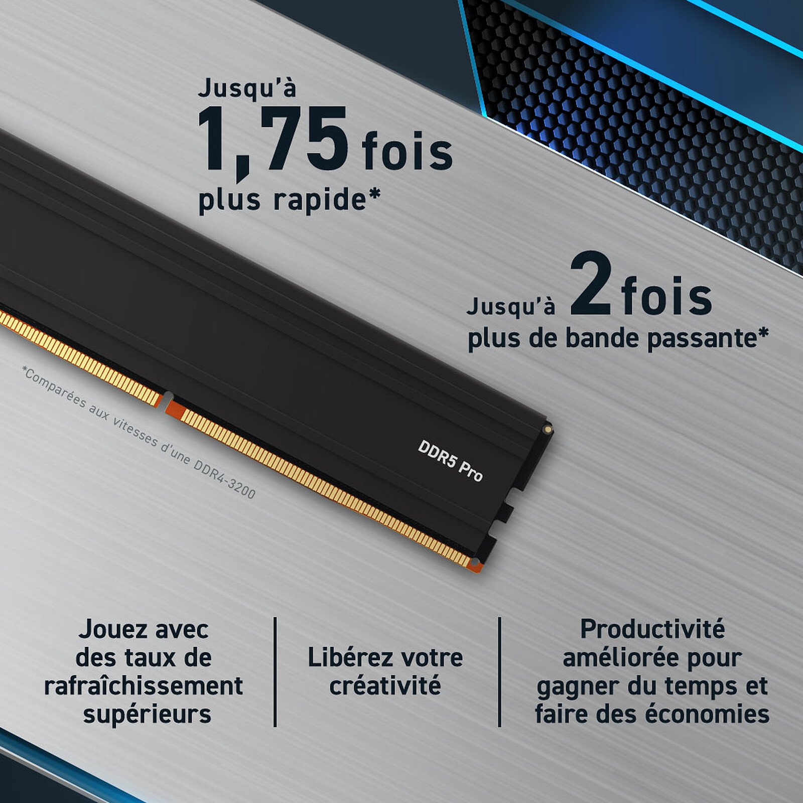 Crucial Pro 24Go (1x24Go) DDR5 6000MHz - Mémoire PC Crucial sur grosbill.com - 1