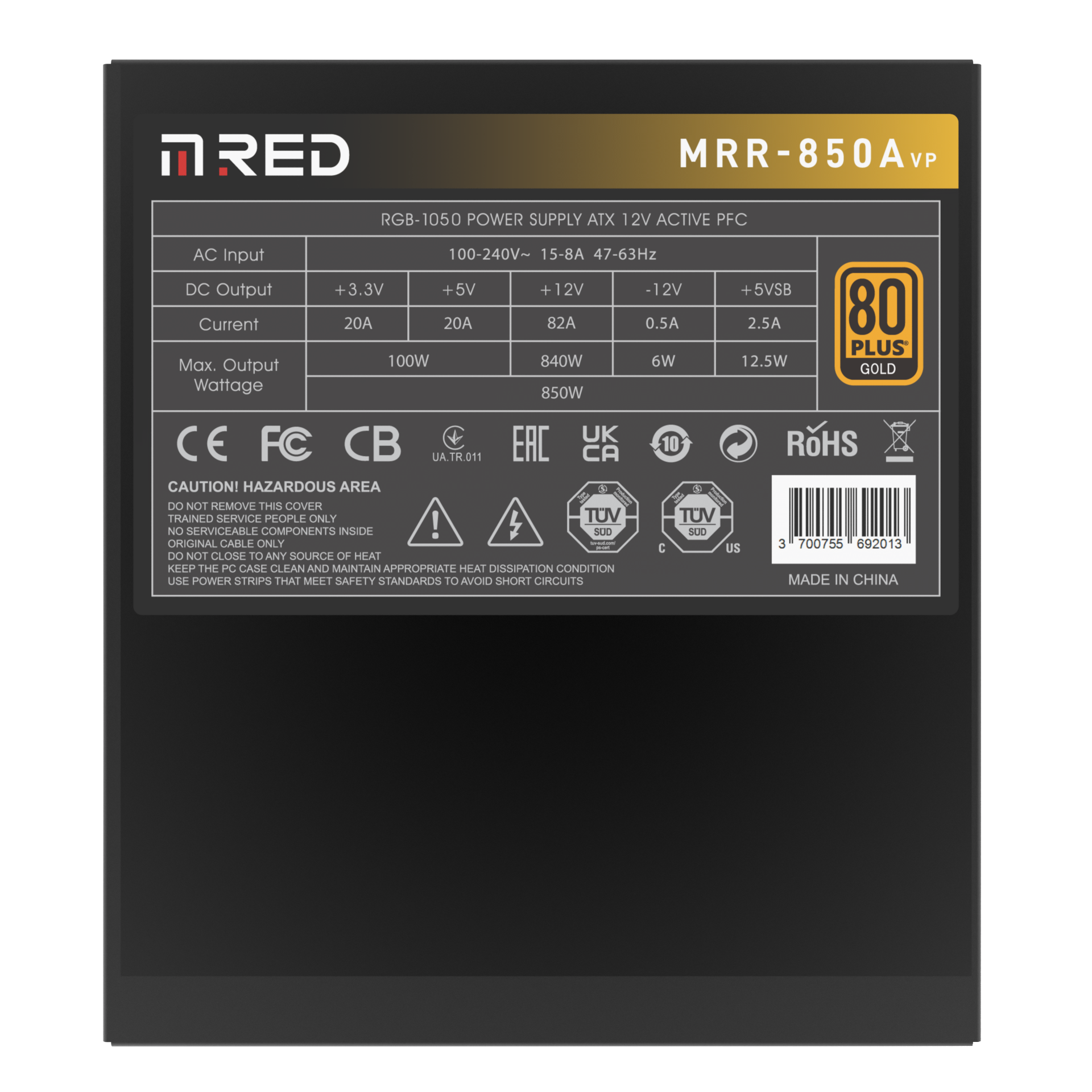 M.RED 80+GOLD FM (850W) - Alimentation M.RED - grosbill.com - 4