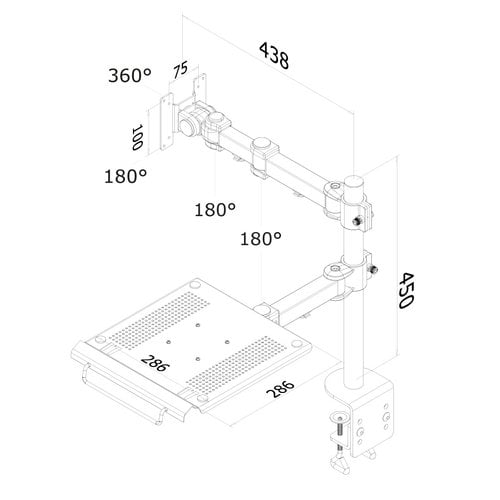 Flatscreen 10-27" & Notebook Desk Mount - Achat / Vente sur grosbill.com - 1