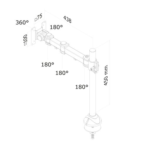 Desk Mount 10-30" Grommet FullMotion SIL - Achat / Vente sur grosbill.com - 2