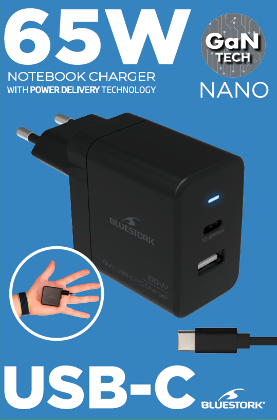 Bluestork Alimentation universelle - Noir/USB/USB-C/65W (PW-NB-65-C-GAN) - Achat / Vente Accessoire alimentation sur grosbill.com - 7