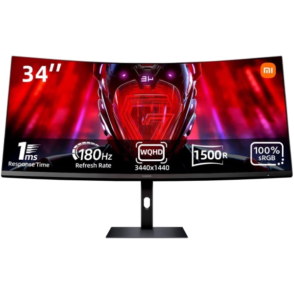 image produit Xiaomi G34WQi - 34" CURVE UWQHD 180Hz 1ms Grosbill