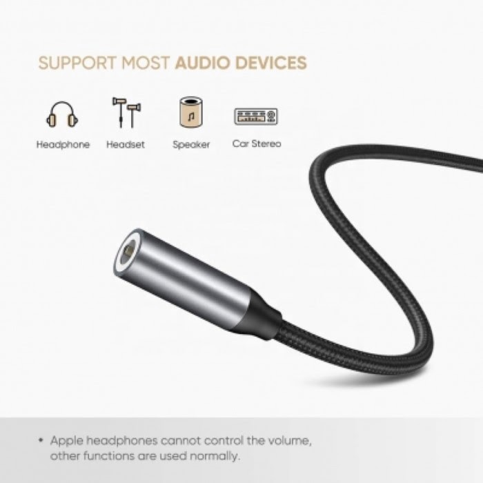 Adaptateur USB Type C vers Jack 3.5 mm Câble Audio Femelle Compact