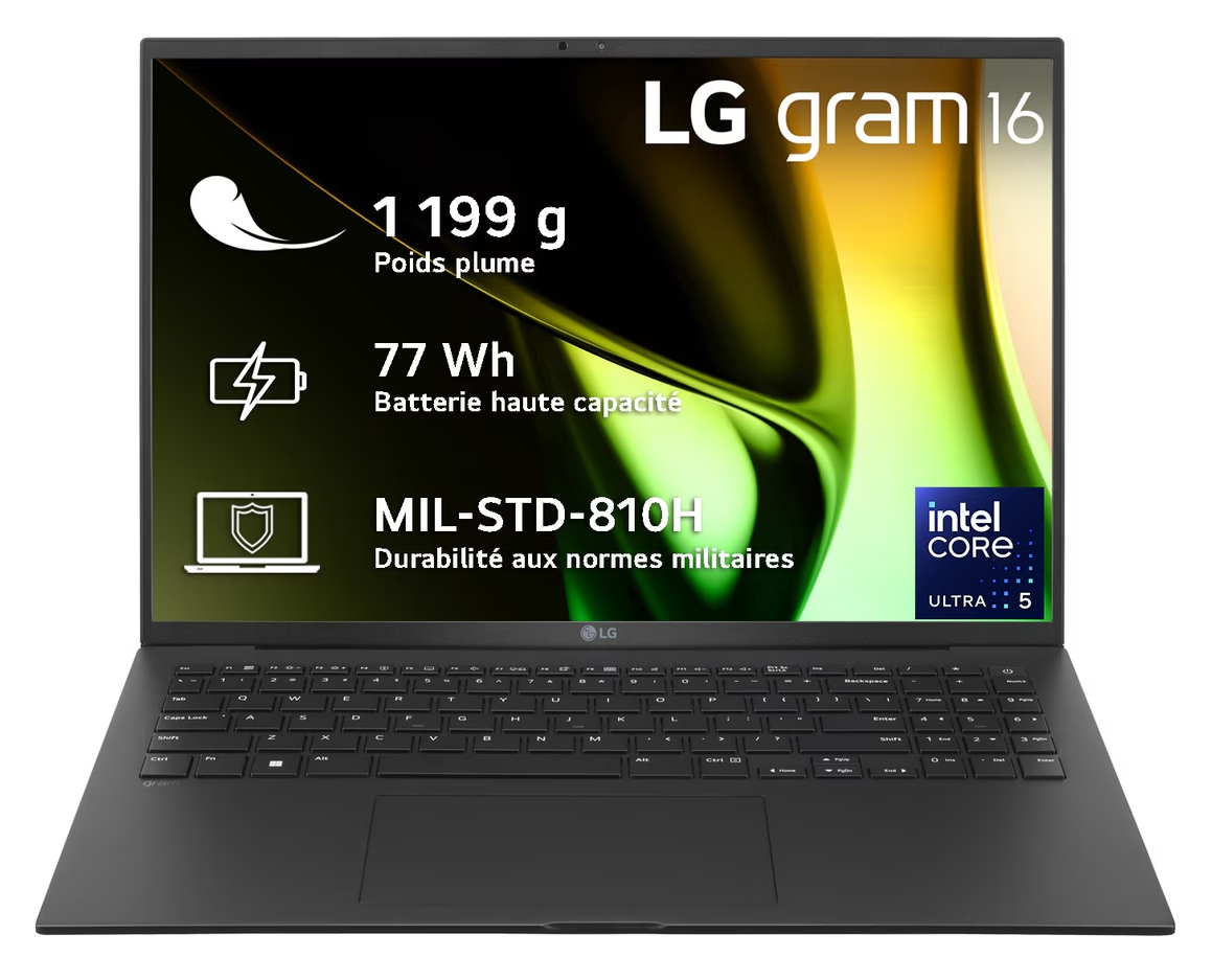 Gram 16" QHD+ U5-125H 16Go 512Go W11P Noir - Achat / Vente sur grosbill.com - 0