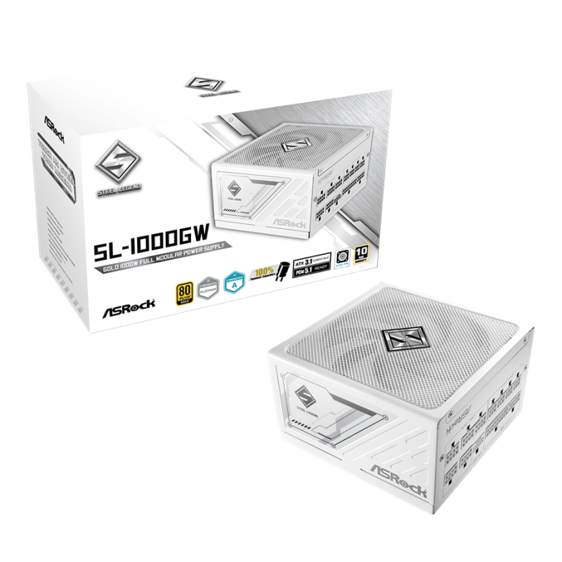 ASRock Steel Legend SL-1000G - 1000W - 80+ Gold - Blanc (90-UXS100-GFEABA) - Achat / Vente Alimentation sur grosbill.com - 0