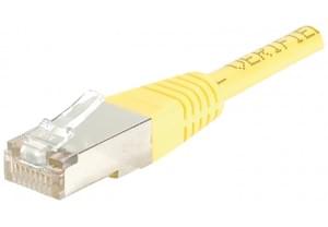 Patch RJ45 cat5E FTP 15cm jaune - Connectique réseau - grosbill.com - 0