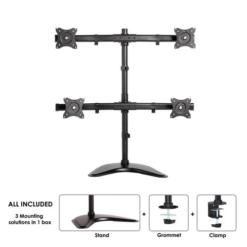 Desk Mount 4xScreen 10-27" BLACK - Achat / Vente sur grosbill.com - 1